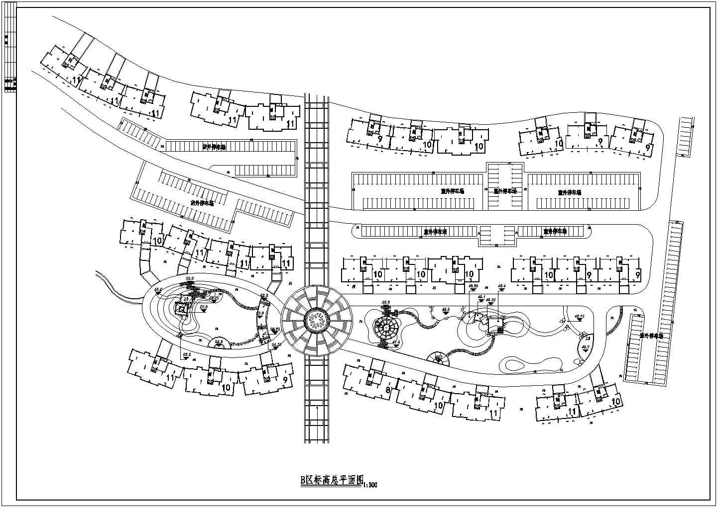 某公园全套建筑施工CAD平面图总图