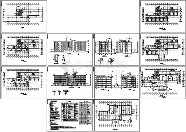 某市大型医院建筑设计施工平面图-图一