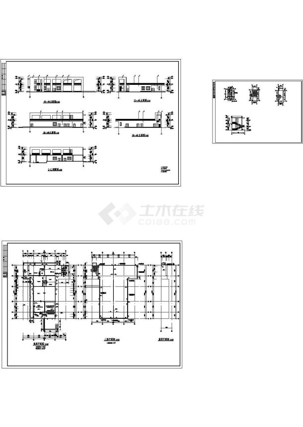 某市医院后勤楼建筑施工图-图一