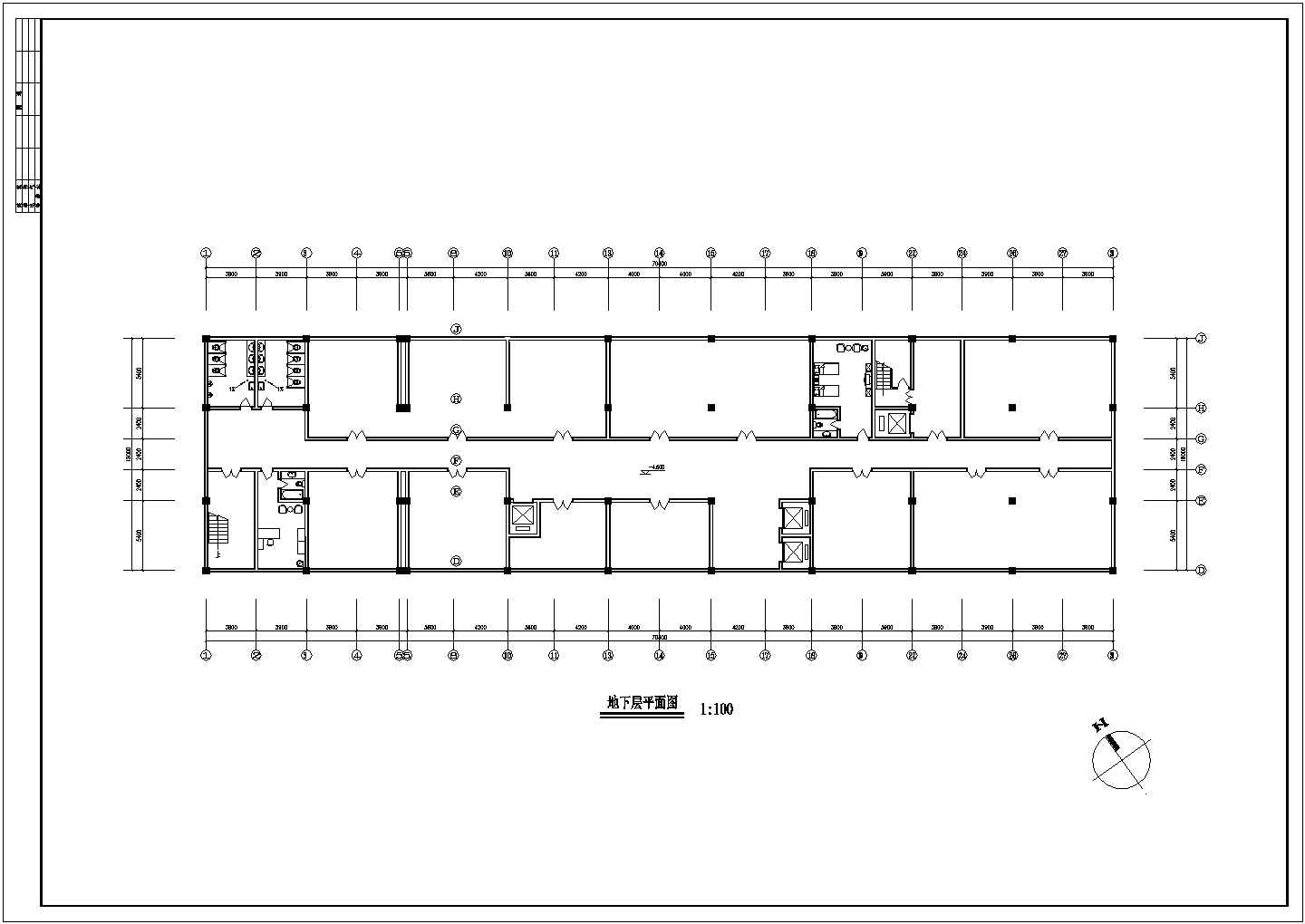 某酒店设计建筑施工CAD平面图(总图)