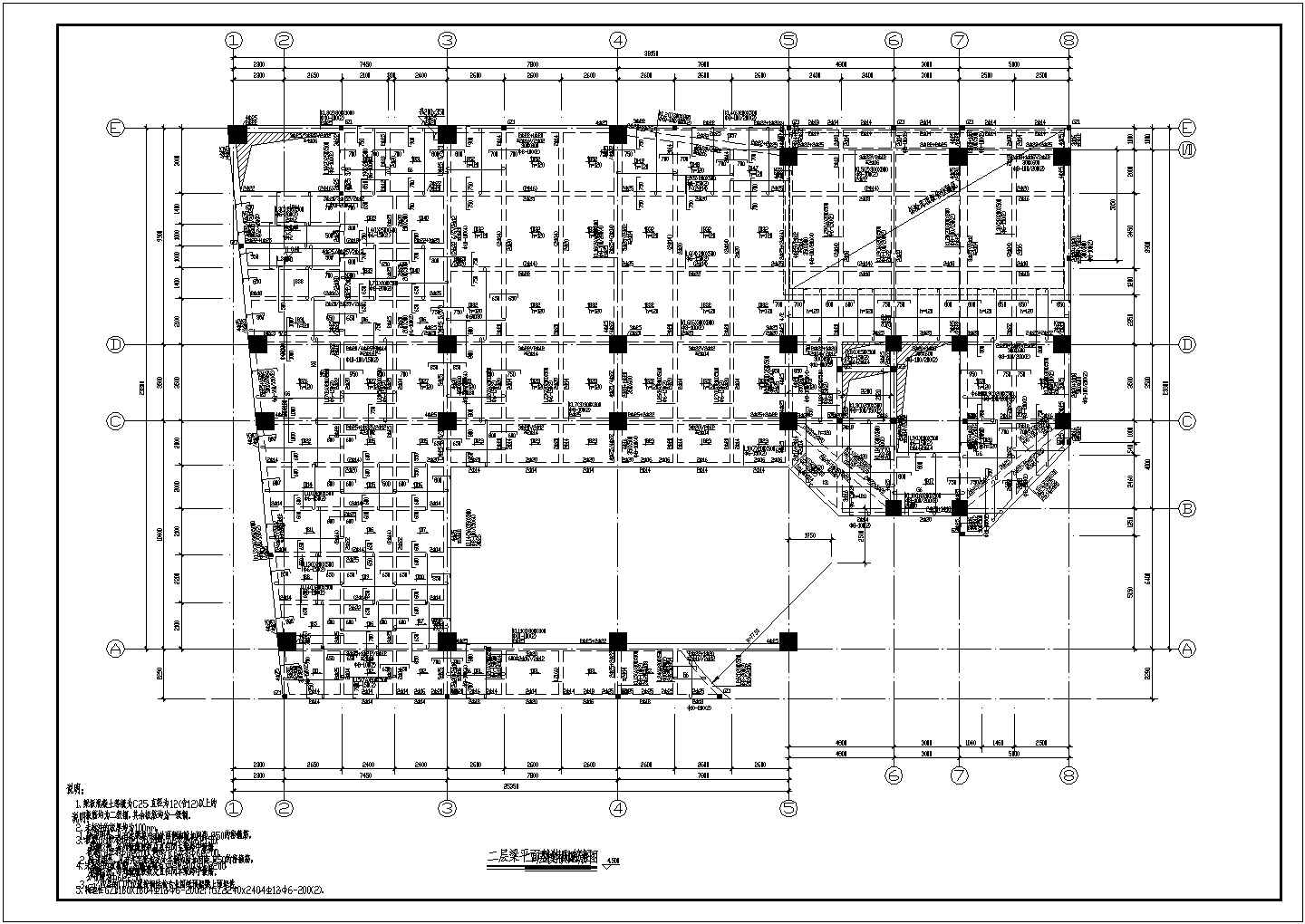 某住宅结构设计建筑施工CAD平面图