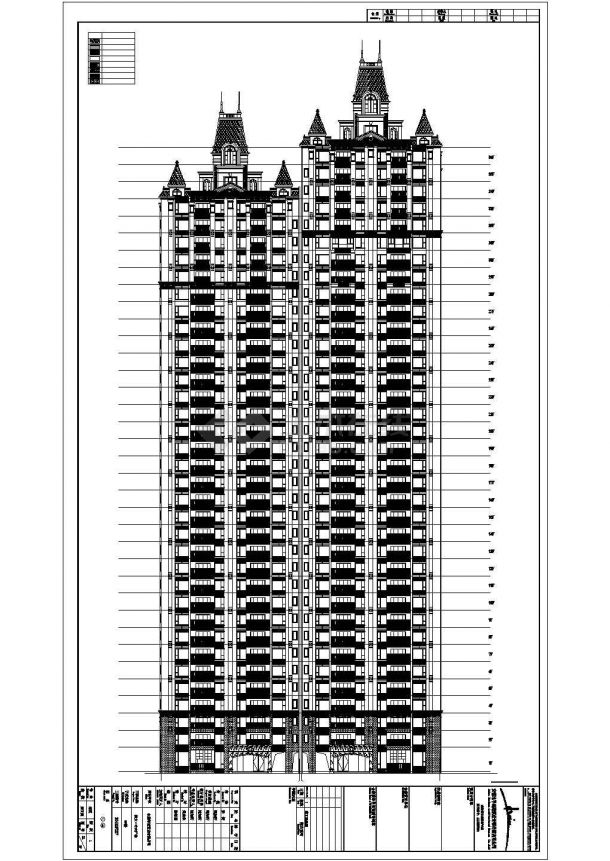 [安徽]超高层框剪结构尖顶式知名地产点式住宅楼建筑施工图-图一