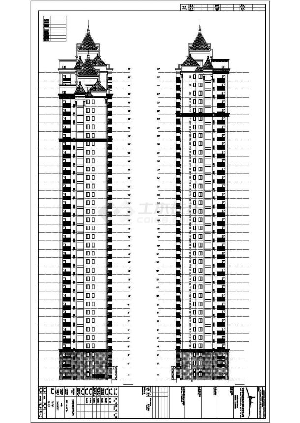 [安徽]超高层框剪结构尖顶式知名地产点式住宅楼建筑施工图-图二