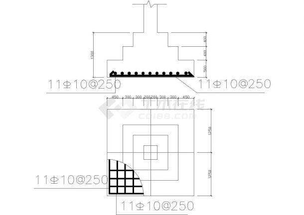 7层框架办公楼建筑结构设计施工cad图纸（含计算书）-图二