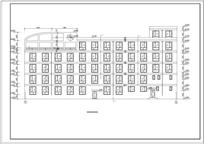 办公楼设计_5000平方米五层办公楼建筑设计cad施工图_图1