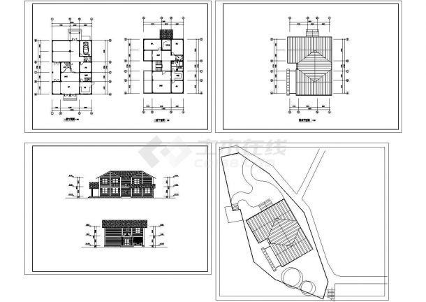 安顺市某木构别墅建筑设计方案cad图纸-图一