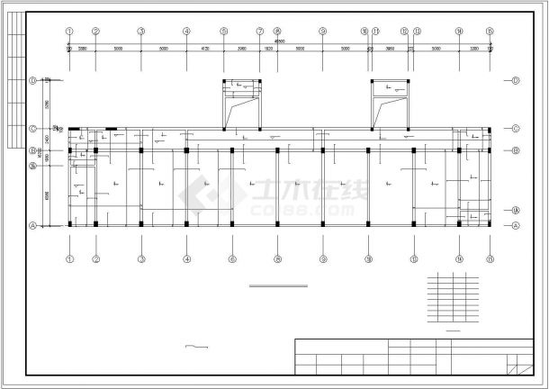 安徽某五层框架教学楼建筑设计cad施工图纸-图二