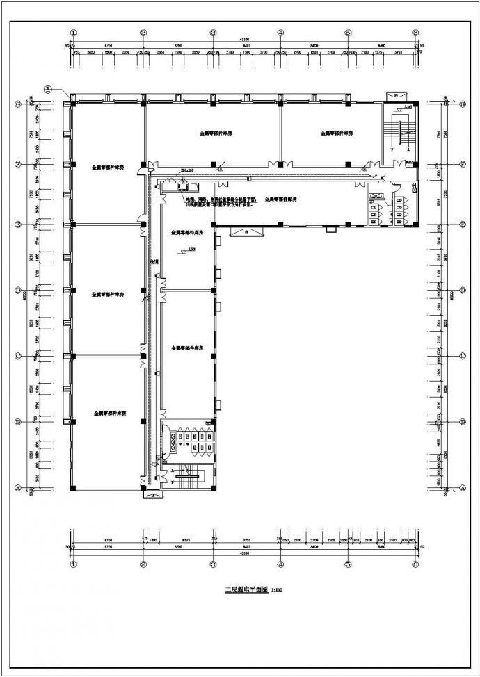 办公楼设计_某1279平方米五层砖混结构办公楼配电设计cad全套电气施工图（含设计说明）_图1