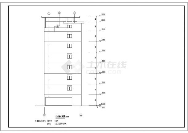 某教师宿舍楼方案详细设计施工全套建筑平立面CAD图纸-图一