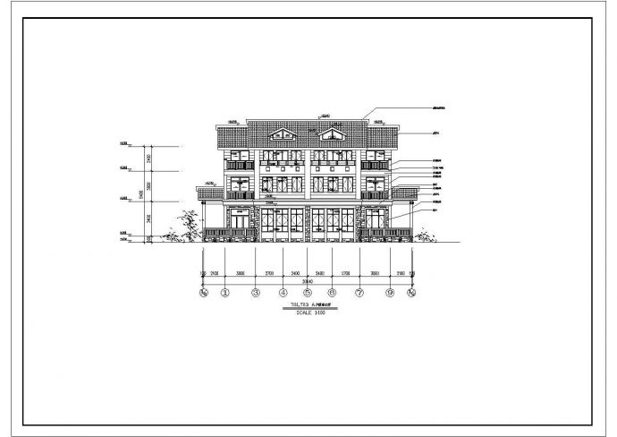 某地三层户型别墅楼建筑设计方案图_图1