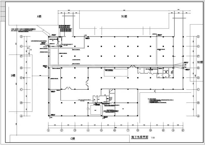某车库电气设计CAD图纸_图1