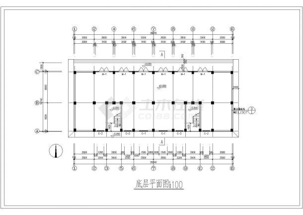 界南河拆迁安置住宅楼详细设计施工全套建筑平立面CAD图纸-图一