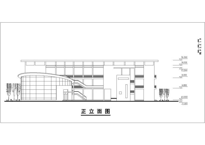 小学教学楼三层组合式建筑施工cad方案图_图1