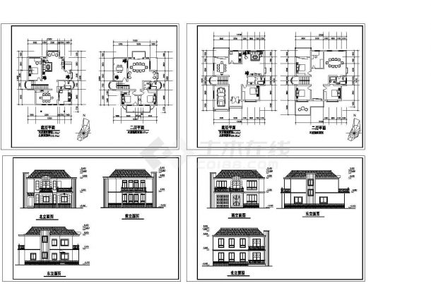 某二层别墅建施设计CAD图-图一