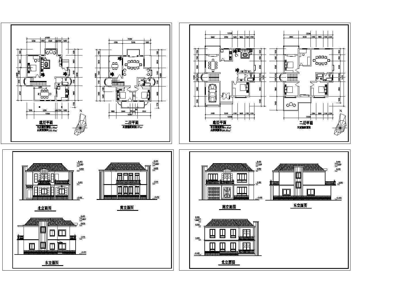 某二层别墅建施设计CAD图