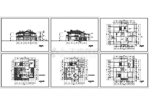 某大型别墅建筑设计CAD详图纸-图一