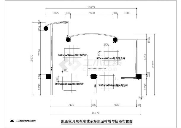 某地家具专卖店平面设计cad施工图-图一