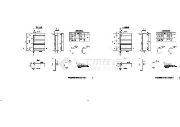 梁桥施工图纸T梁50mT渠钢筋砼型梁桥施工梁端封锚钢筋布置图-图一