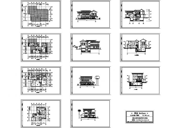 某B型日式别墅建筑施工CAD图纸_图1