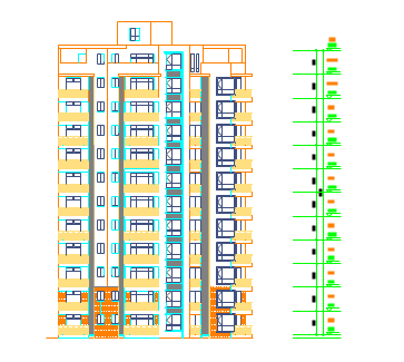 某地大型点式小高层住宅楼建筑图（共8张）-图一