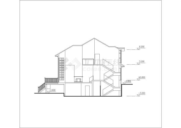 某地区豪华独栋别墅建筑方案设计施工CAD图纸（含效果图、设计说明）-图一