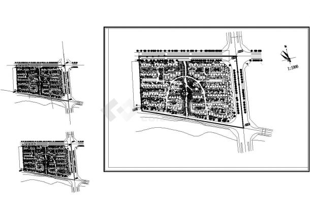 岳阳市南湖路八字门小区总平面规划设计CAD设计图（含景观绿化图）-图一