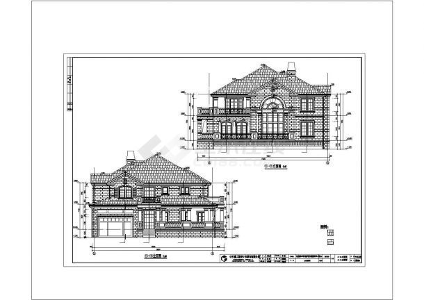 某私人独栋别墅建筑全套方案设计施工CAD图纸（含效果图、说明书）-图二