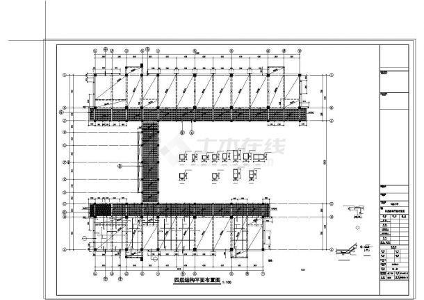 合肥某小区四层框架教学楼建筑设计cad施工图-图二