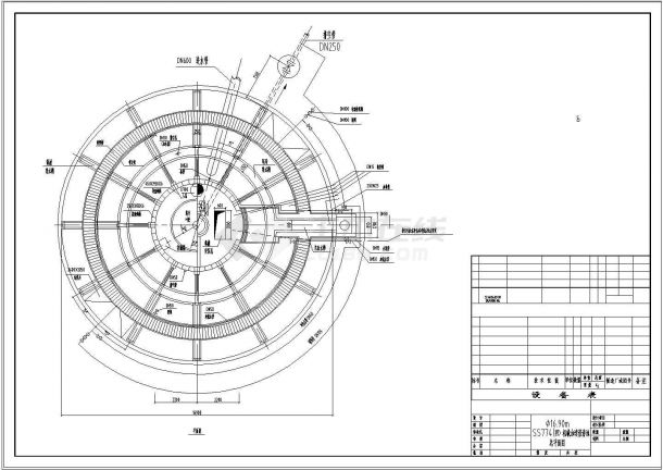某机械加速澄清池设计cad施工图纸-图二