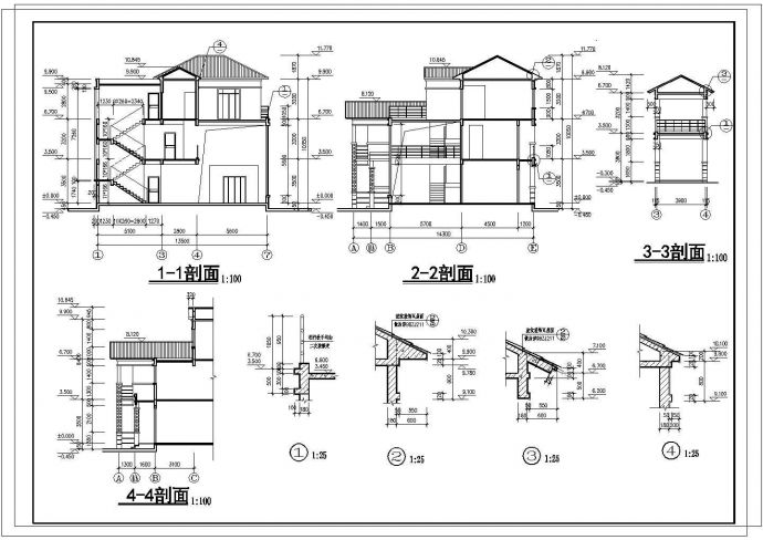 某地多层砖混别墅结构设计图纸_图1