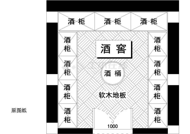 酒窖酒柜详细设计施工CAD平面图纸-图一