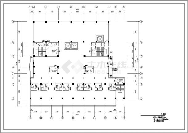 酒楼大厦详细设计施工全套建筑平面CAD图纸-图二