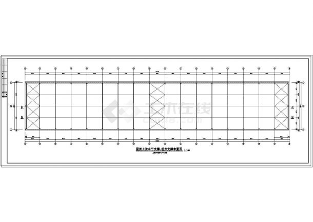 某地18米单跨钢管桁架屋面设计cad方案图-图二