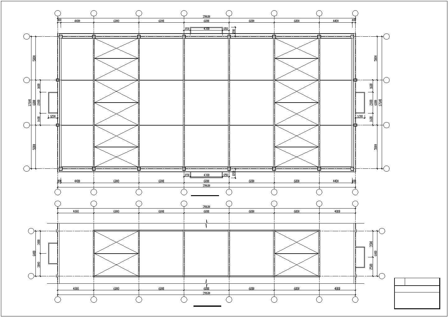 39.6x17.6m单层钢结构厂房结施图（含结构设计总说明、节点详图）