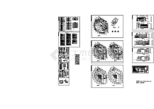  -1+3层5249.28平米扇形酒店建筑施工图 【平立剖 楼梯 门窗 节点详图 说明 做法表】-图一