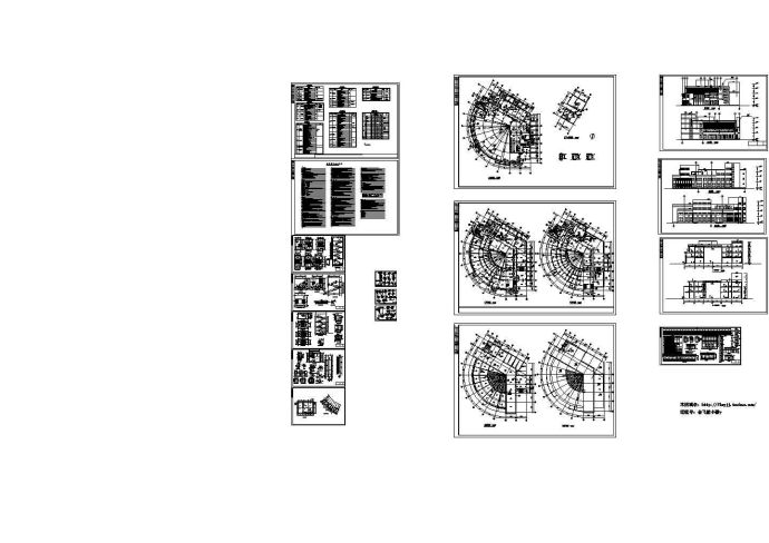  -1+3层5249.28平米扇形酒店建筑施工图 【平立剖 楼梯 门窗 节点详图 说明 做法表】_图1