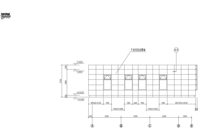 干挂花岗岩幕墙节点（一）CAD施工图设计_图1
