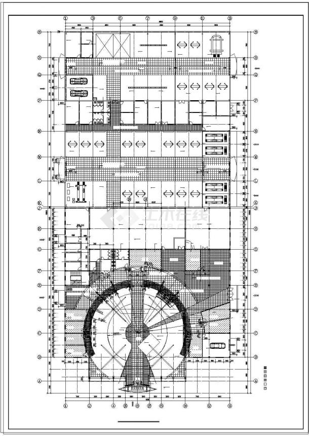 大型汽车展厅装饰设计CAD施工图-图二