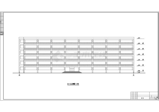 某六层教学楼施工方案设计cad施工图共13张-图二