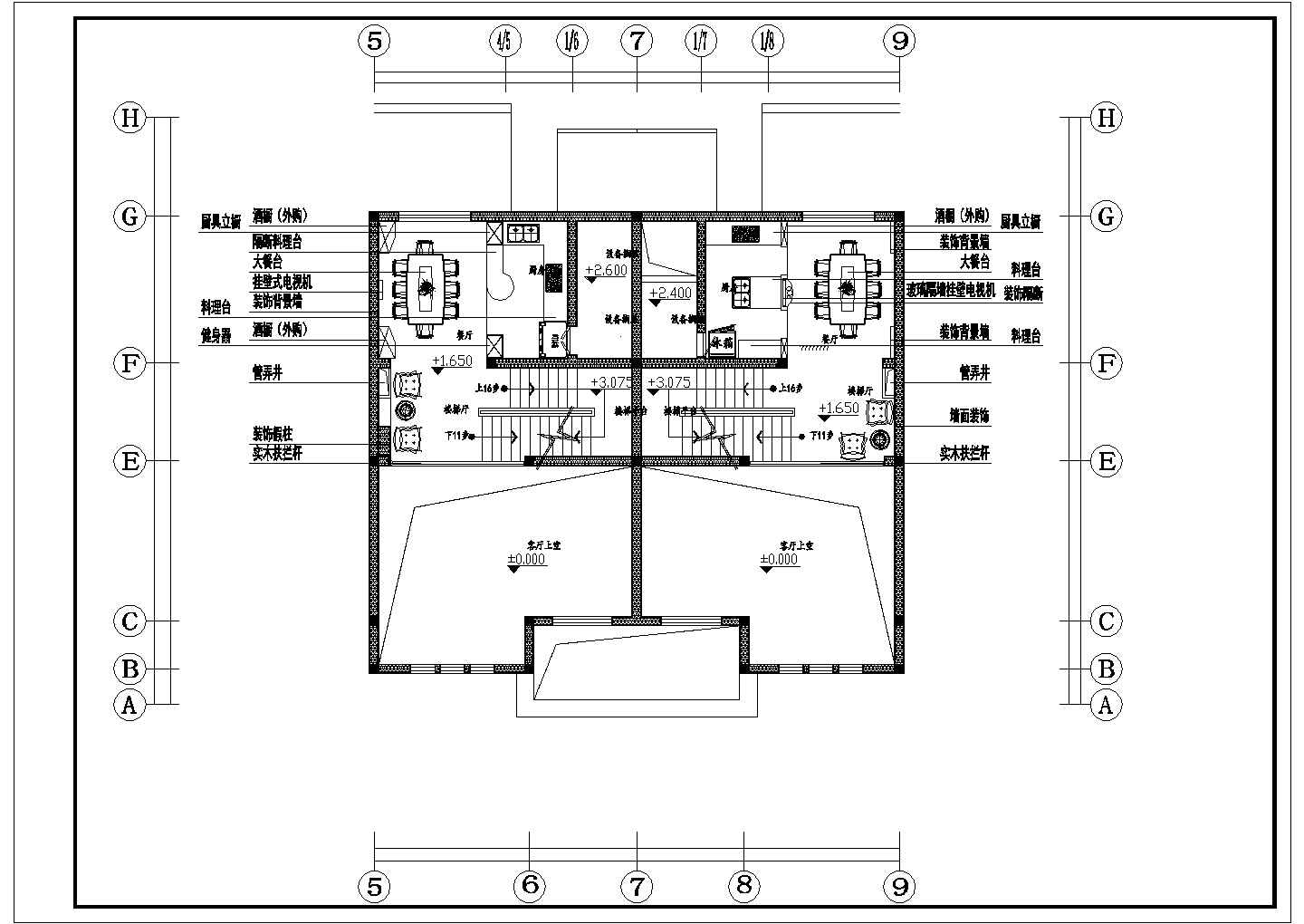联拼别墅楼层详细设计施工建筑CAD平面图纸