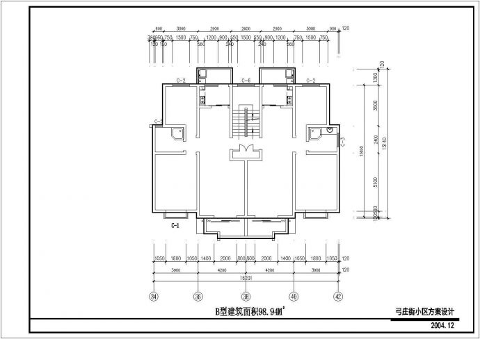 北海市海城区某新建居住区经典平面户型设计CAD施工图（5张）_图1