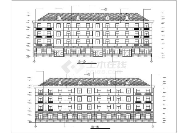 徐州市锦园小区四层砖混结构住宅楼全套建筑设计CAD施工图（含阁楼）-图一