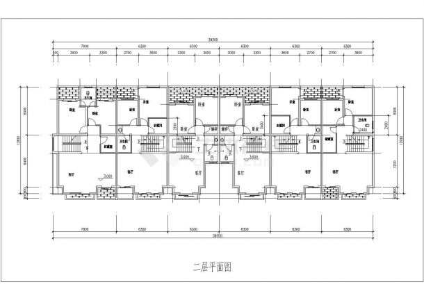 联体别墅详细设计施工建筑CAD平面图纸-图一