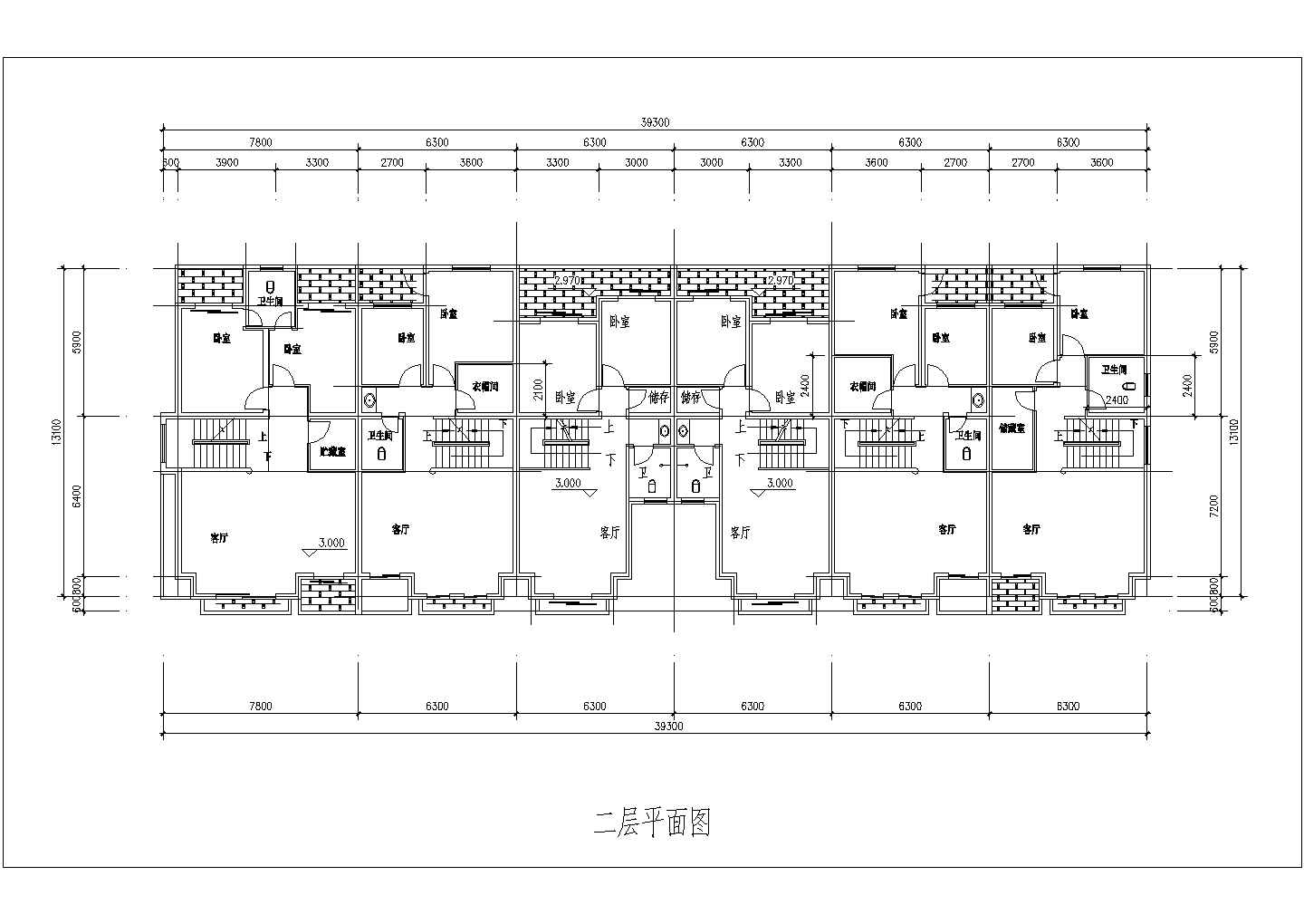 联体别墅详细设计施工建筑CAD平面图纸