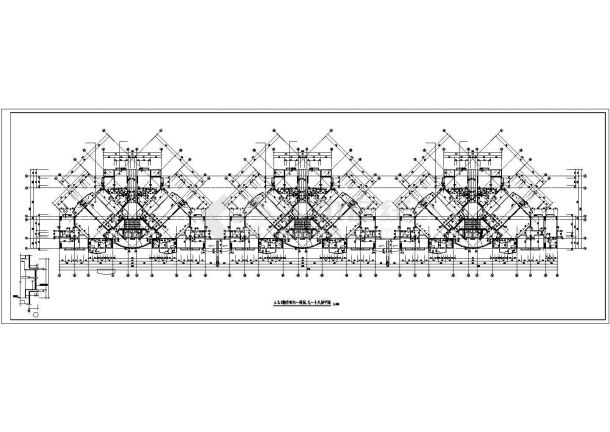 杭州拱北小区21层住宅楼全套平面设计CAD施工图（三栋联立式）-图二