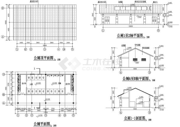 某地区景观厕所施工图-图二