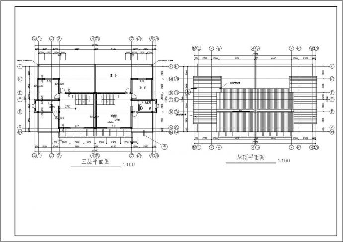 某两套别墅详细设计施工全套建筑平立面CAD图纸_图1