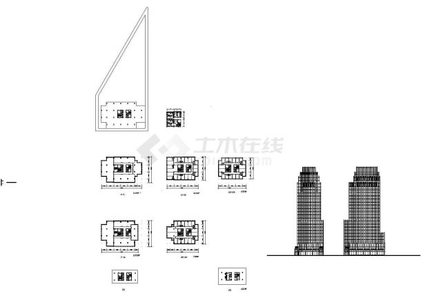 某地荣超世贸大厦全套建筑方案设计cad图纸（含设计说明）-图一