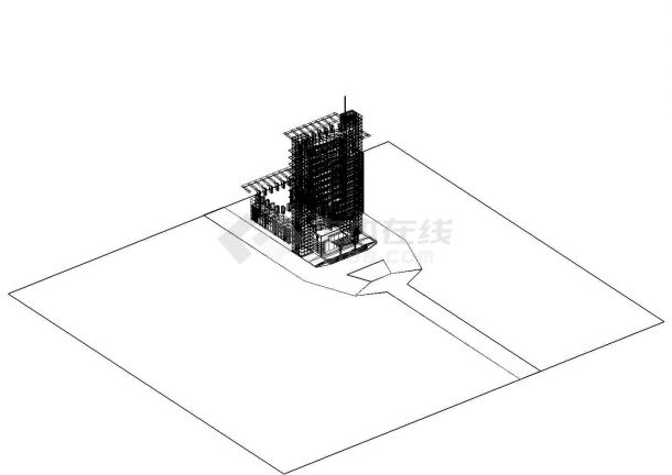 某地曲阳电力生产调度大厦全套建筑方案设计cad图纸-图一