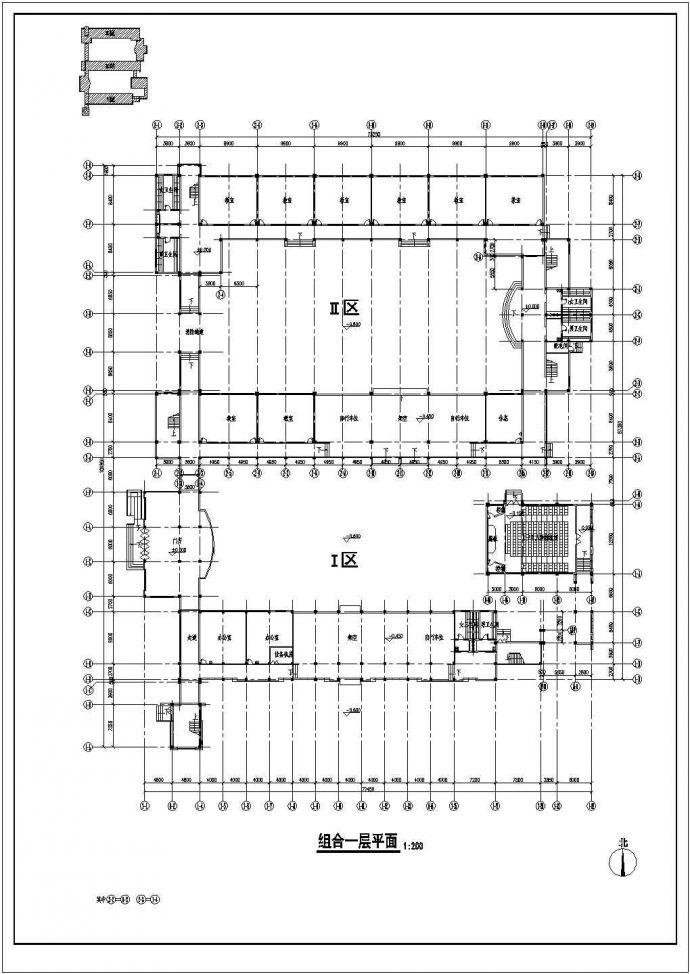 5层框架教学楼建筑施工图CAD_图1